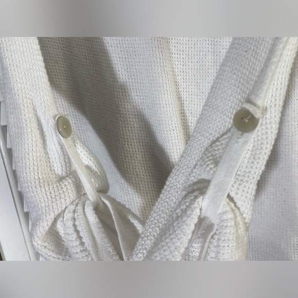 Max Studio White Linen Blend Long or 3/4 Sleeves, Sz L - Picture 5 of 7